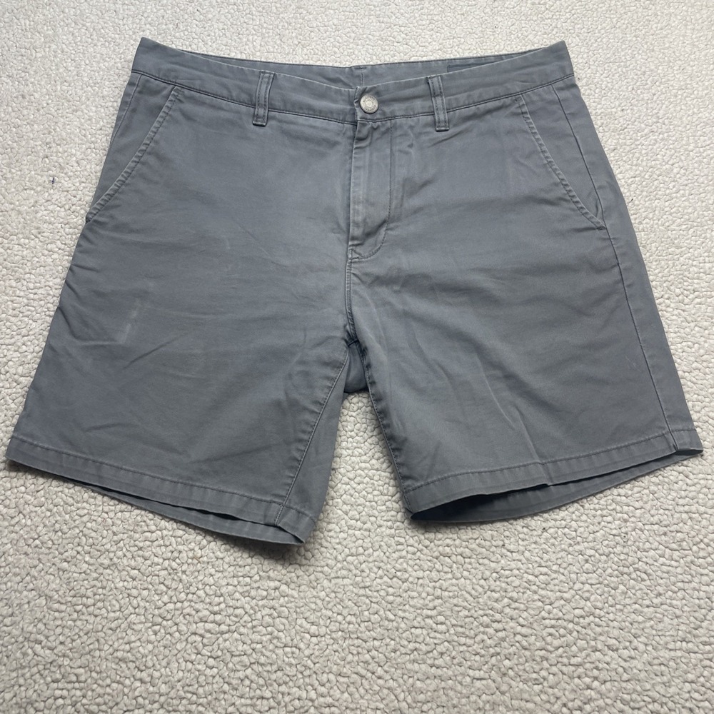 Bonobos Shorts Mens 32 Grey Chino 7 Inch Inseam Cotton Casual Twill